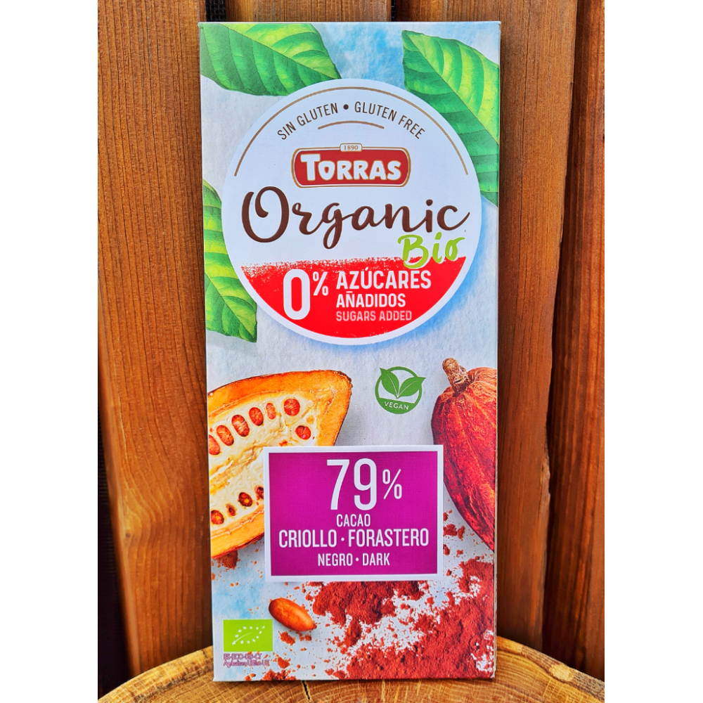 Torras Organic Dark 79% čokoláda s erytritolem 100g